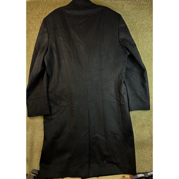 Rialto Men’s Italian Wool Cashmere 40 R Long Black Overcoat - Picture 2 of 13